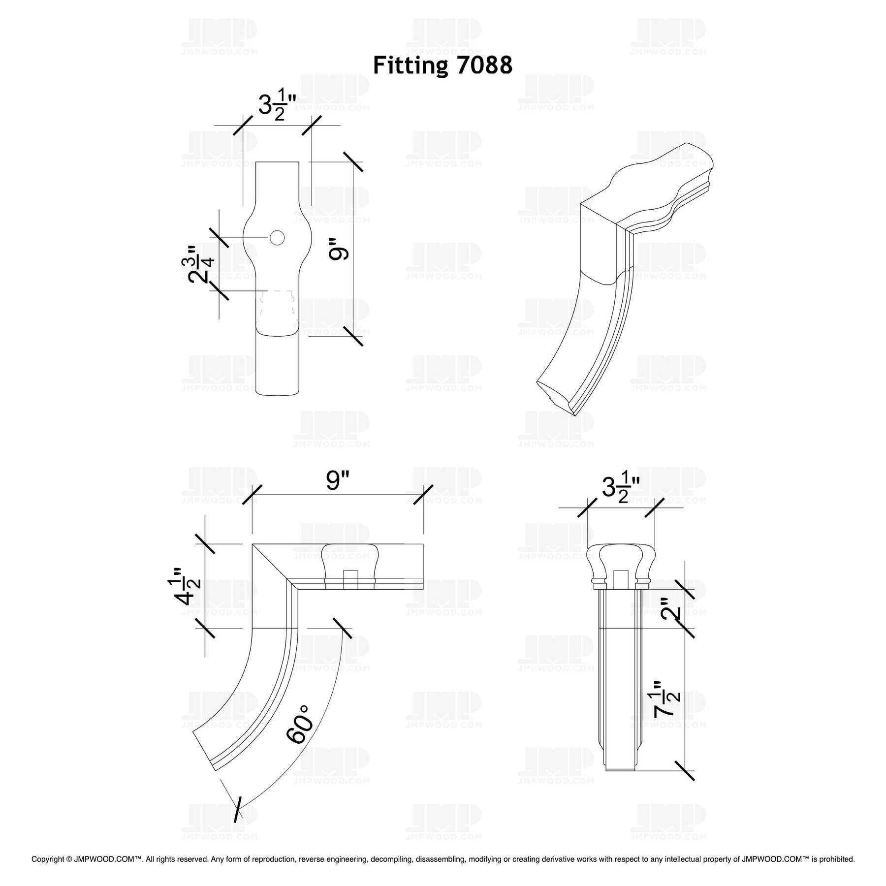 Fitting 88 - Straight Riser with Tandem Cap