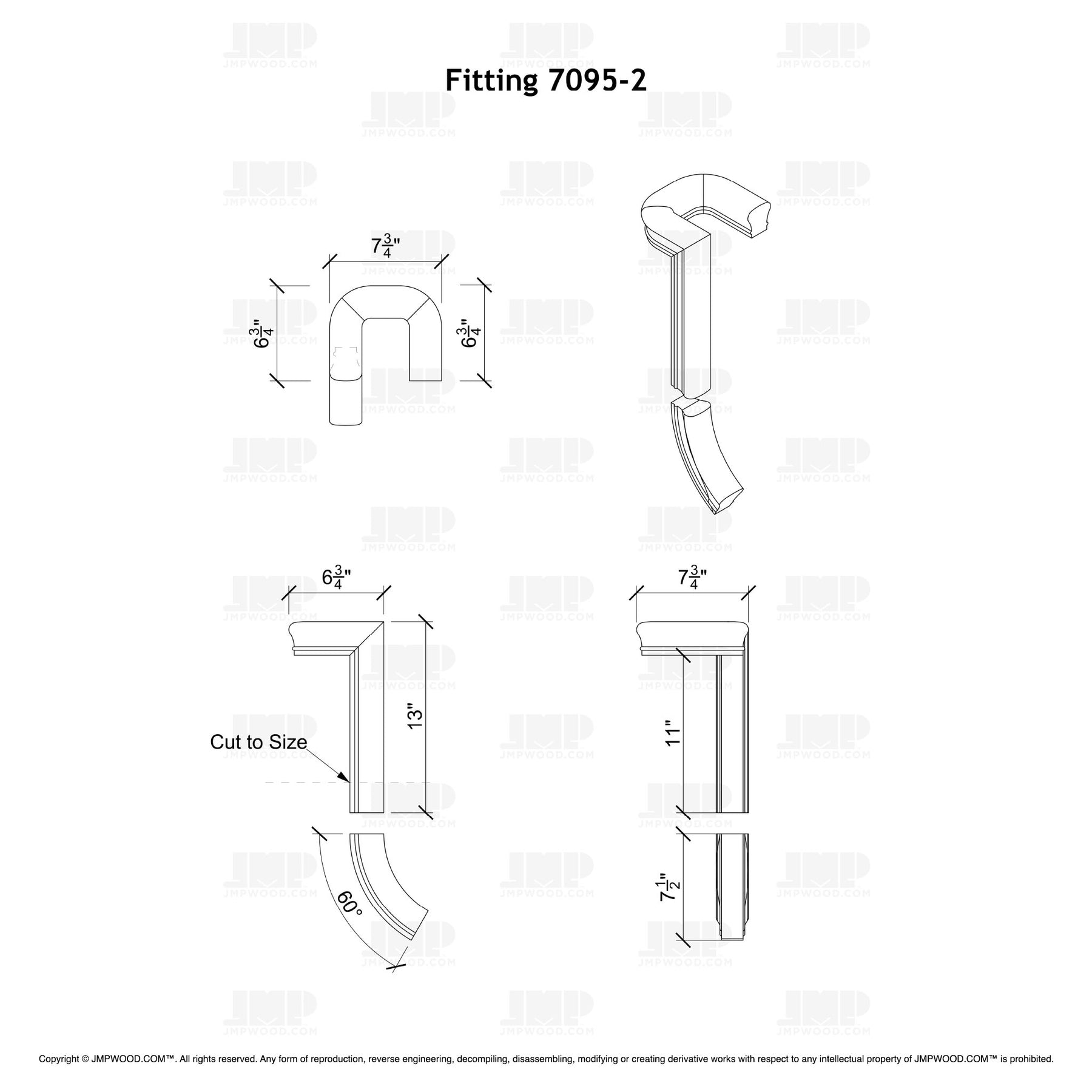 Fitting 95-2 - Landing Return Riser with No Cap 2-Rise (Right Hand)