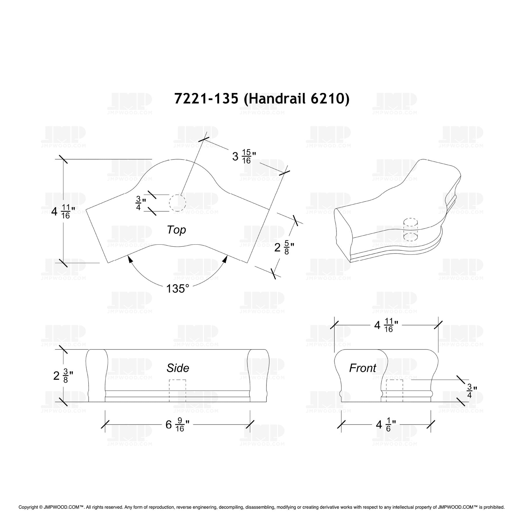 Fitting 21-135 - Quarter Turn with Cap 135º