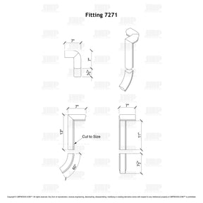 Fitting 71 - Level Quarter Turn Gooseneck Fitting with No Cap - 2 Rise (Left Hand)