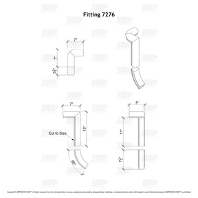 Fitting 76 - Level Quarter Turn Gooseneck Fitting with No Cap - 2 Rise (Right Hand)