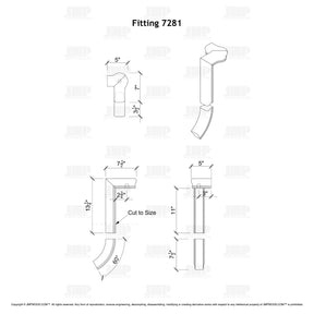 Fitting 81 - Level Quarter Turn Gooseneck Fitting with Cap - 2 Rise (Left Hand)