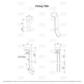 Fitting 86 - Level Quarter Turn Gooseneck Fitting with Cap - 2 Rise (Right Hand)