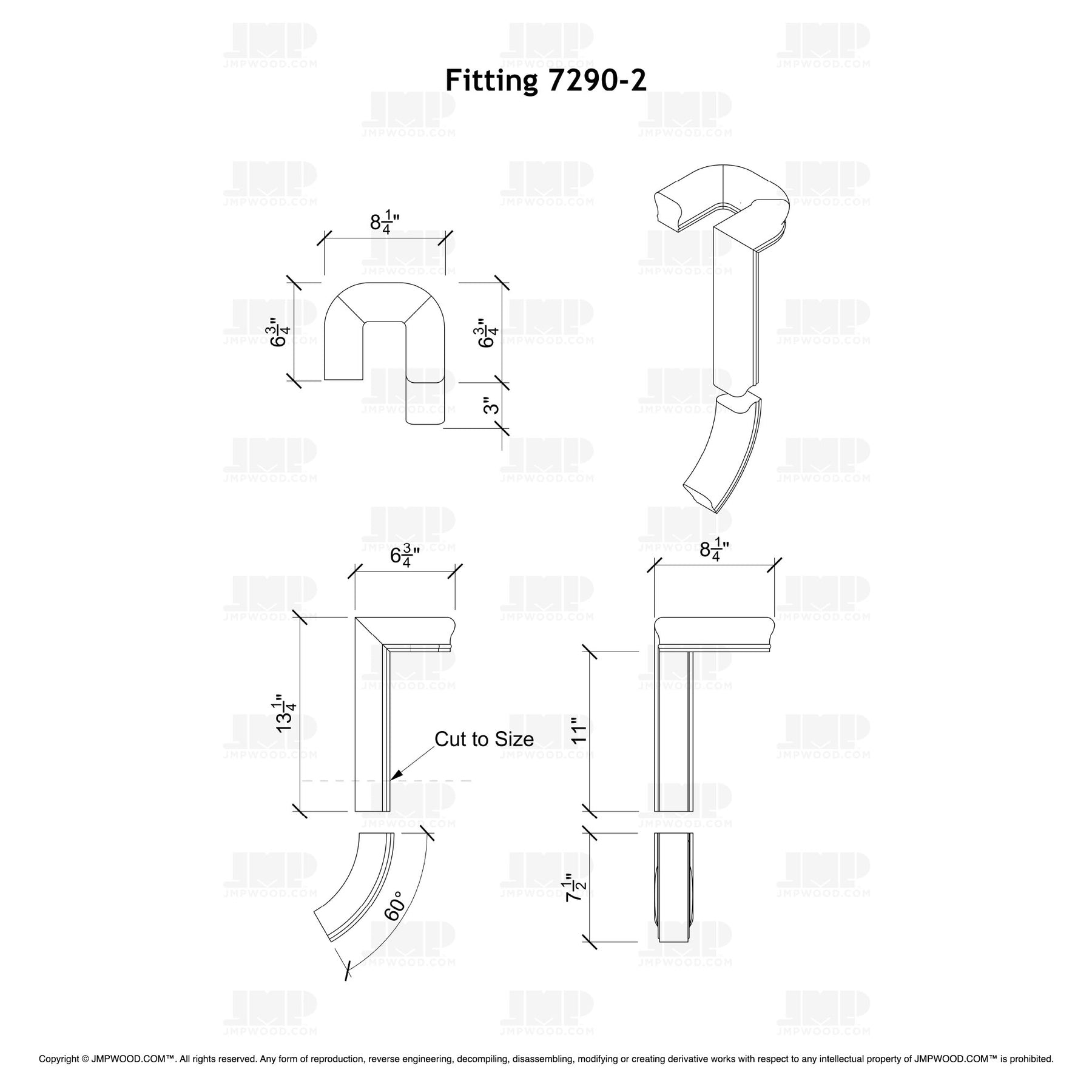 Fitting 90-2 - Landing Return Riser with No Cap 2-Rise (Left Hand)