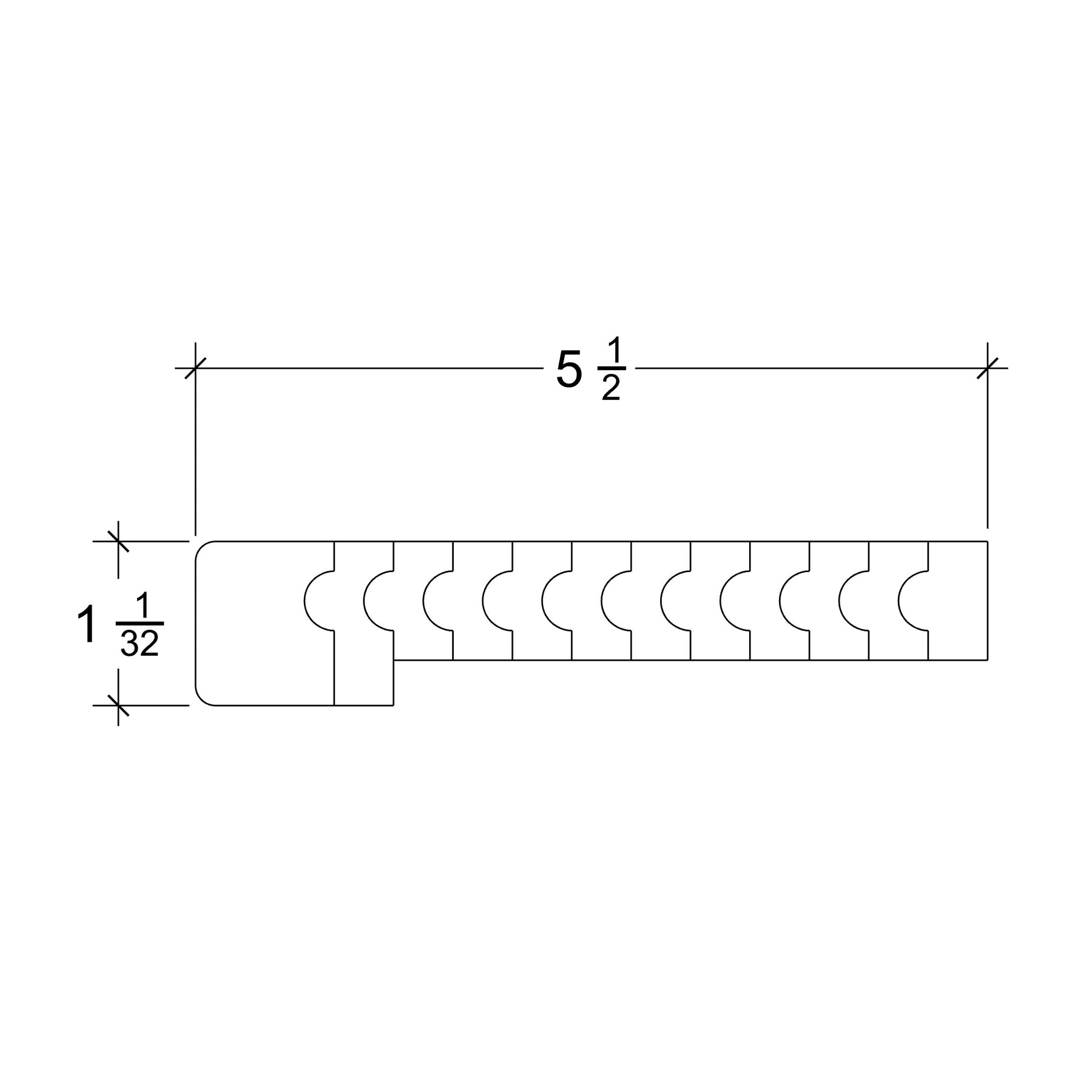 Bending Landing Tread 8095SQB - Square (5-1/2")