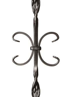 Iron Baluster 9014 - 1/2" Square - Double Ribbon w/ Butterfly