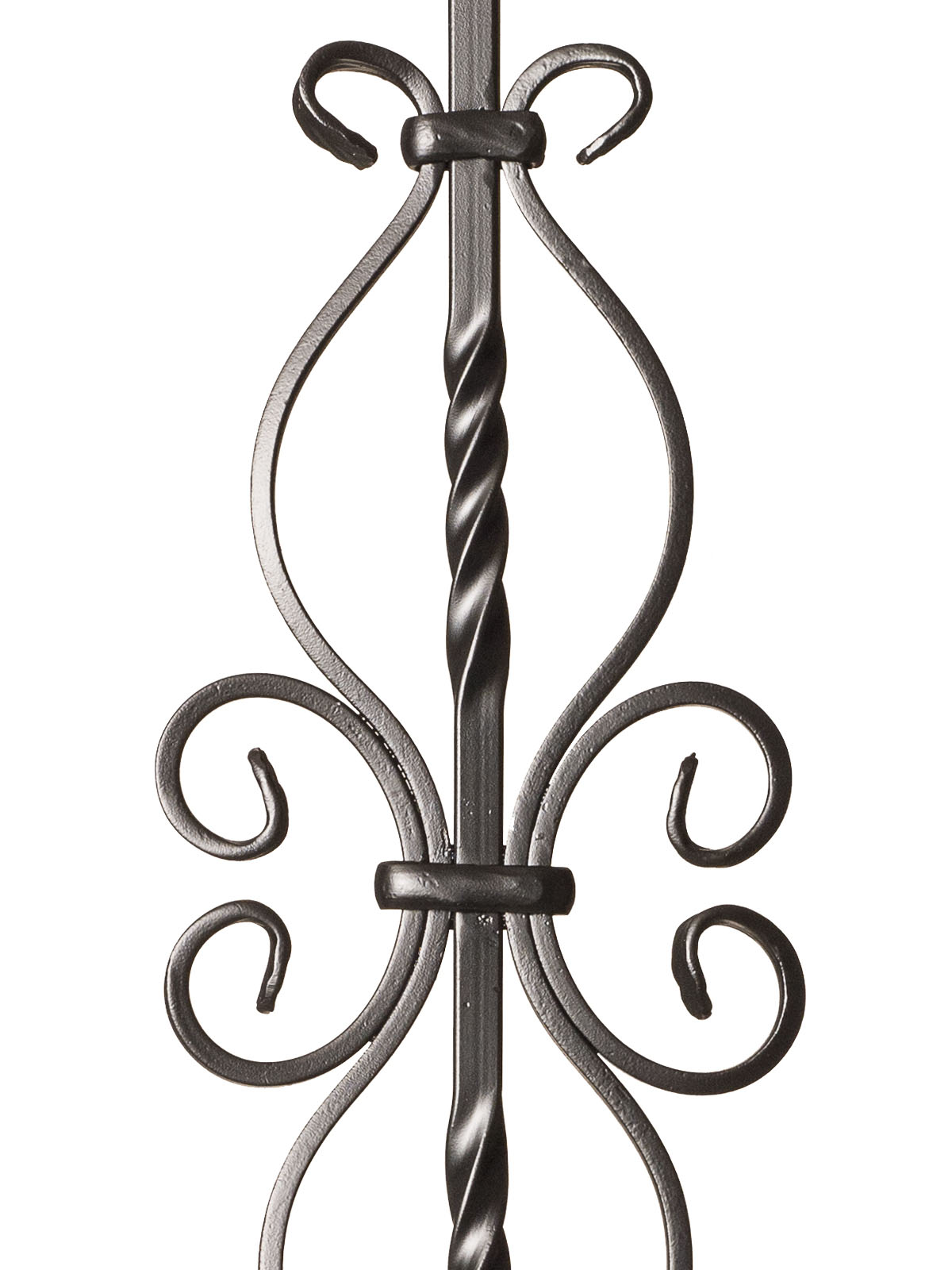 Iron Baluster 9057 - 1/2" Square - Double Twist w/ Dragonfly