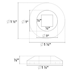 Baluster Shoe 9058BS - Square 1/2" - Round Base Shoe
