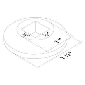 Baluster Shoe 9058BS - Square 1/2" - Round Base Shoe