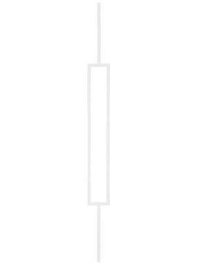 Iron Baluster 9089XL - 1/2" Square - 24" Single Rectangle