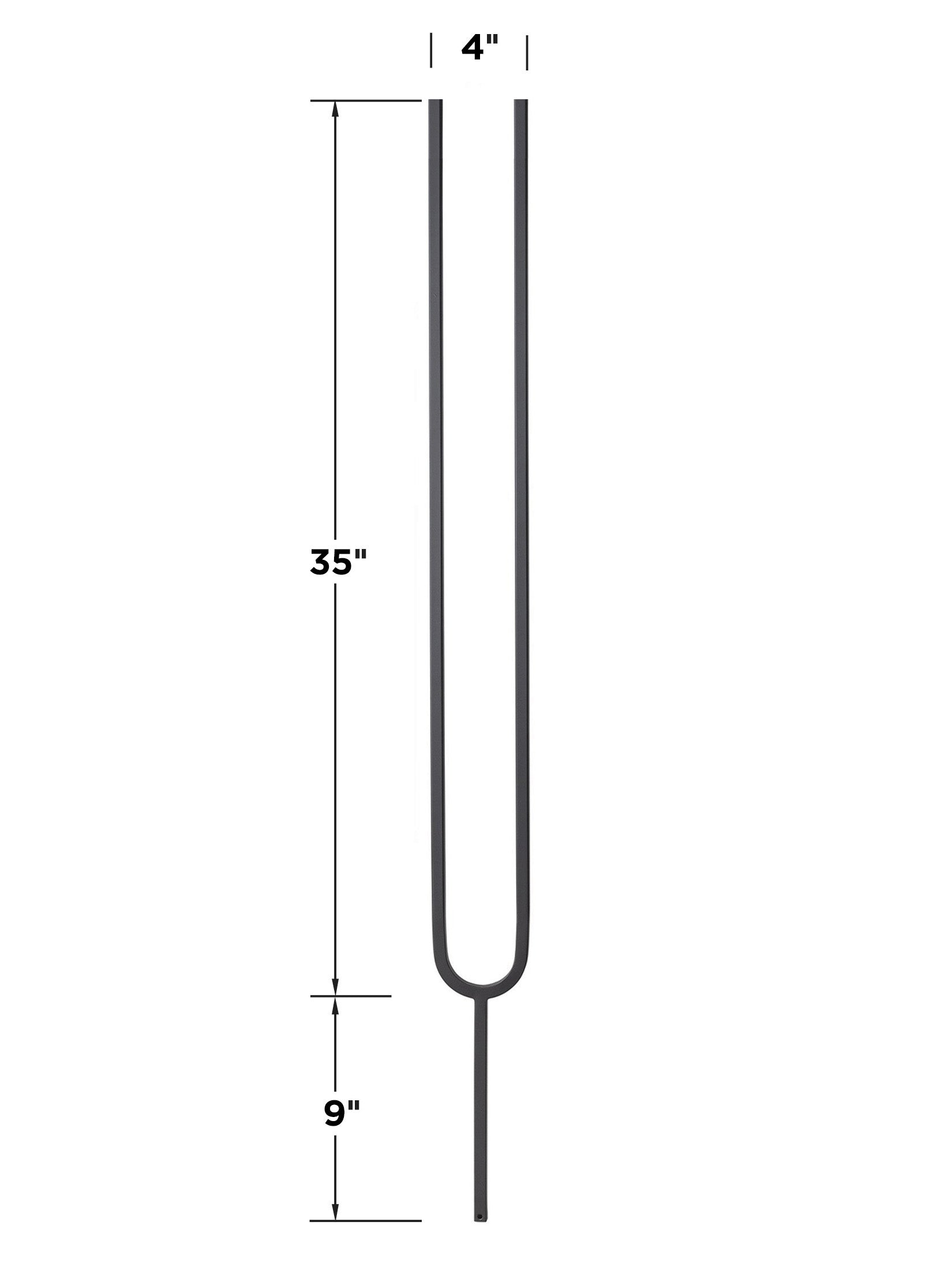 Iron Baluster 9092 - 1/2" Square - Split Oval