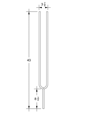 Iron Baluster 9092R - 5/8" Round - Contemporary Split Oval