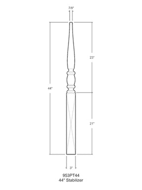 Bordeaux 953 Stabilizer Newel Post (3")