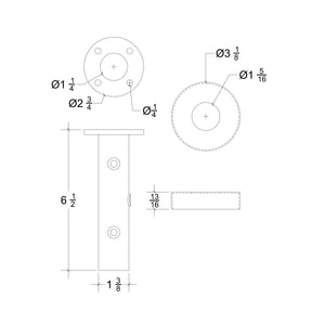 Iron Newel Mounting Kit RD-NMK100 - Round 1-3/16"