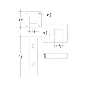 Iron Newel Mounting Kit SQ-NMK200 - Square 1-3/16"