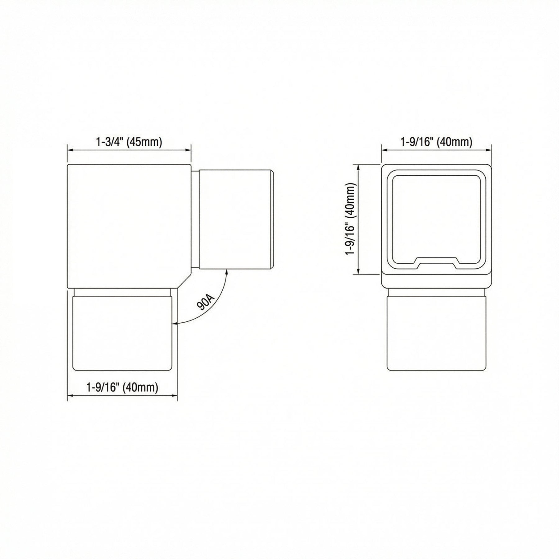 SteelX AC001 90° Angle Connector