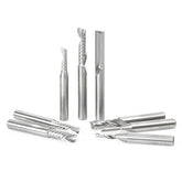 #option_ AMS-165 8-Pc Plastic Cutting Solid Carbide Spiral 'O' Flute Collection, 1/4 Inch Shank 