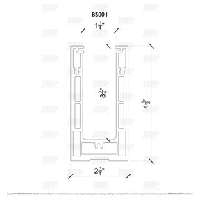 GlassX BS001 U-Channel Base Shoe for Glass Railings - 10'