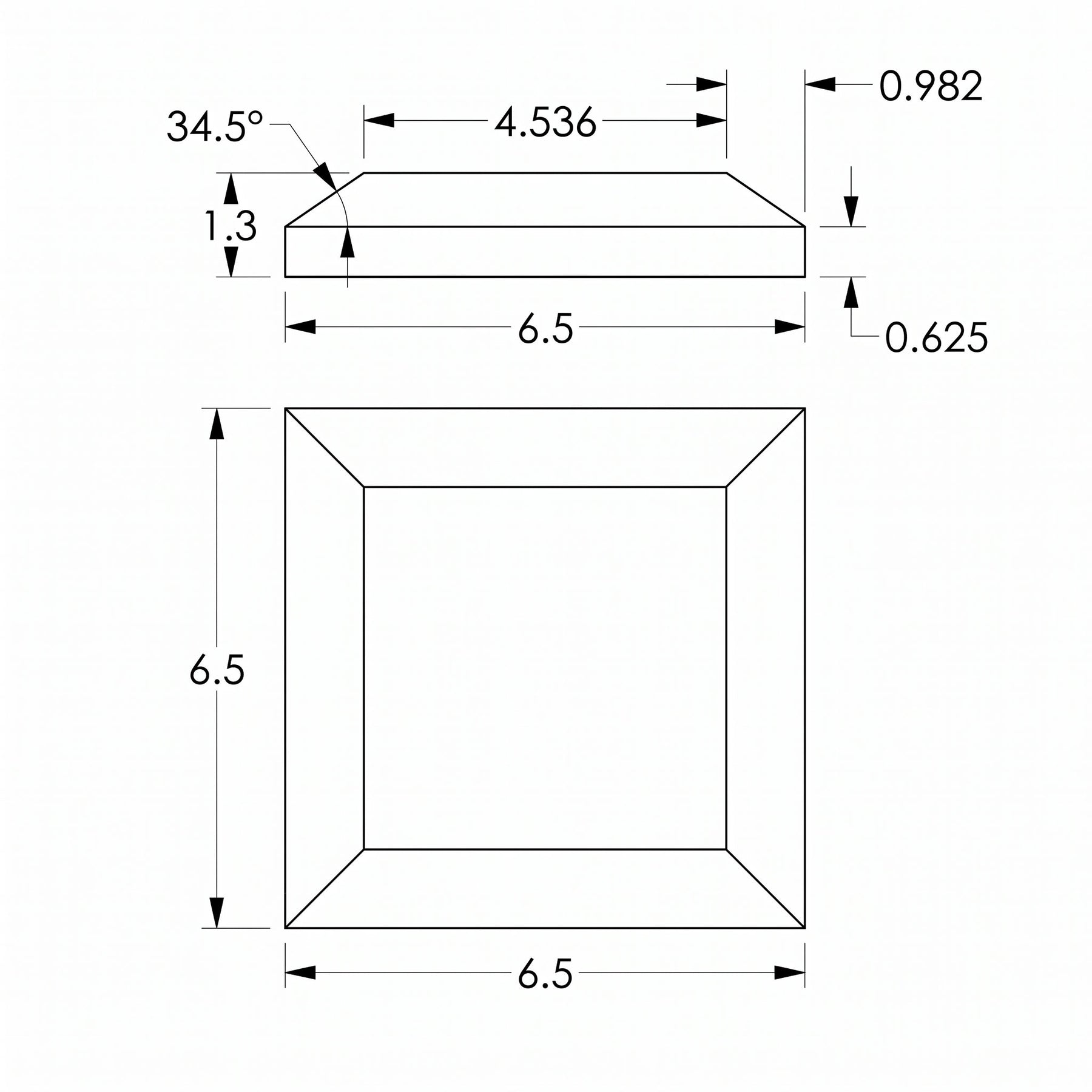 Newel Post Cap V - Chamfered Cap