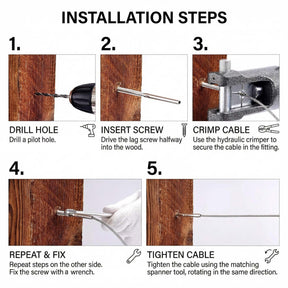 SteelX CC001 1/8" Cable Hardware - Swage Lag Screws (Left & Right)