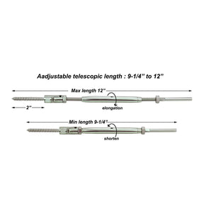 STLX-CC009 1/8" Cable Hardware Kit - Adjustable Angle Lag Screws Turnbuckle Kit