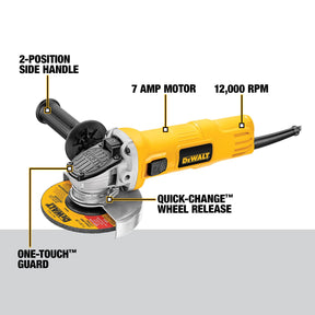 DEWALT 4-1/2" Small Angle Grinder With One-Touch Guard DWE4011