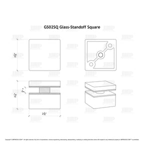 GlassX GS02SQ Glass Standoff - Square