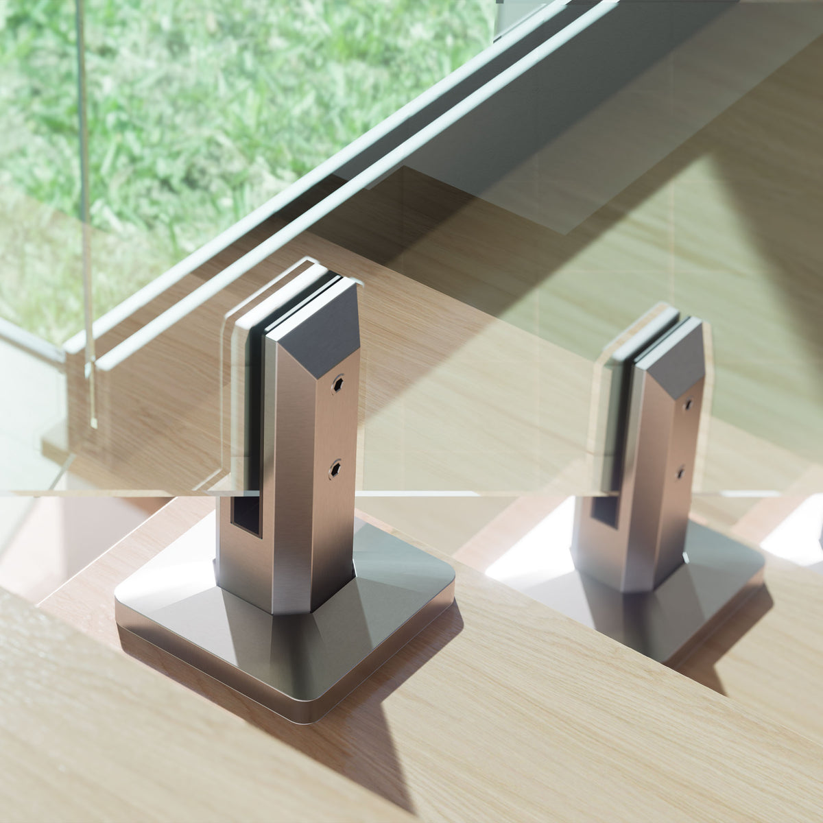 GlassX GSSQ001 Stainless Steel Level Mount Glass Spigot