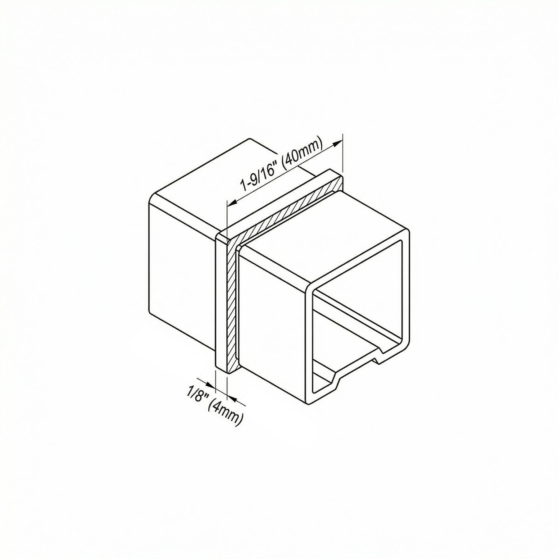 SteelX IC001 Inline Handrail Connector