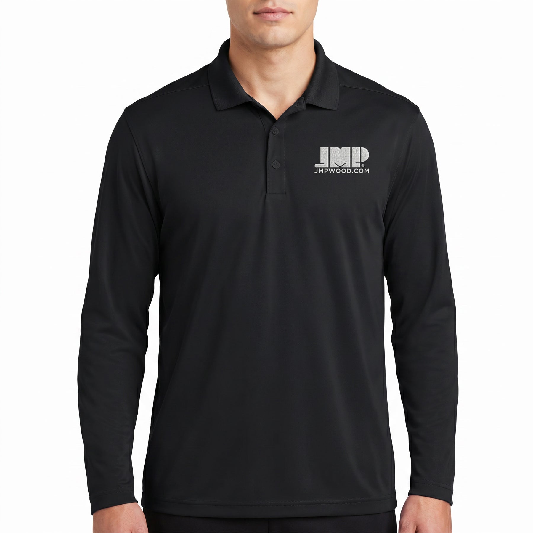 JMP Wood Men's Polo Shirt - Long Sleeve