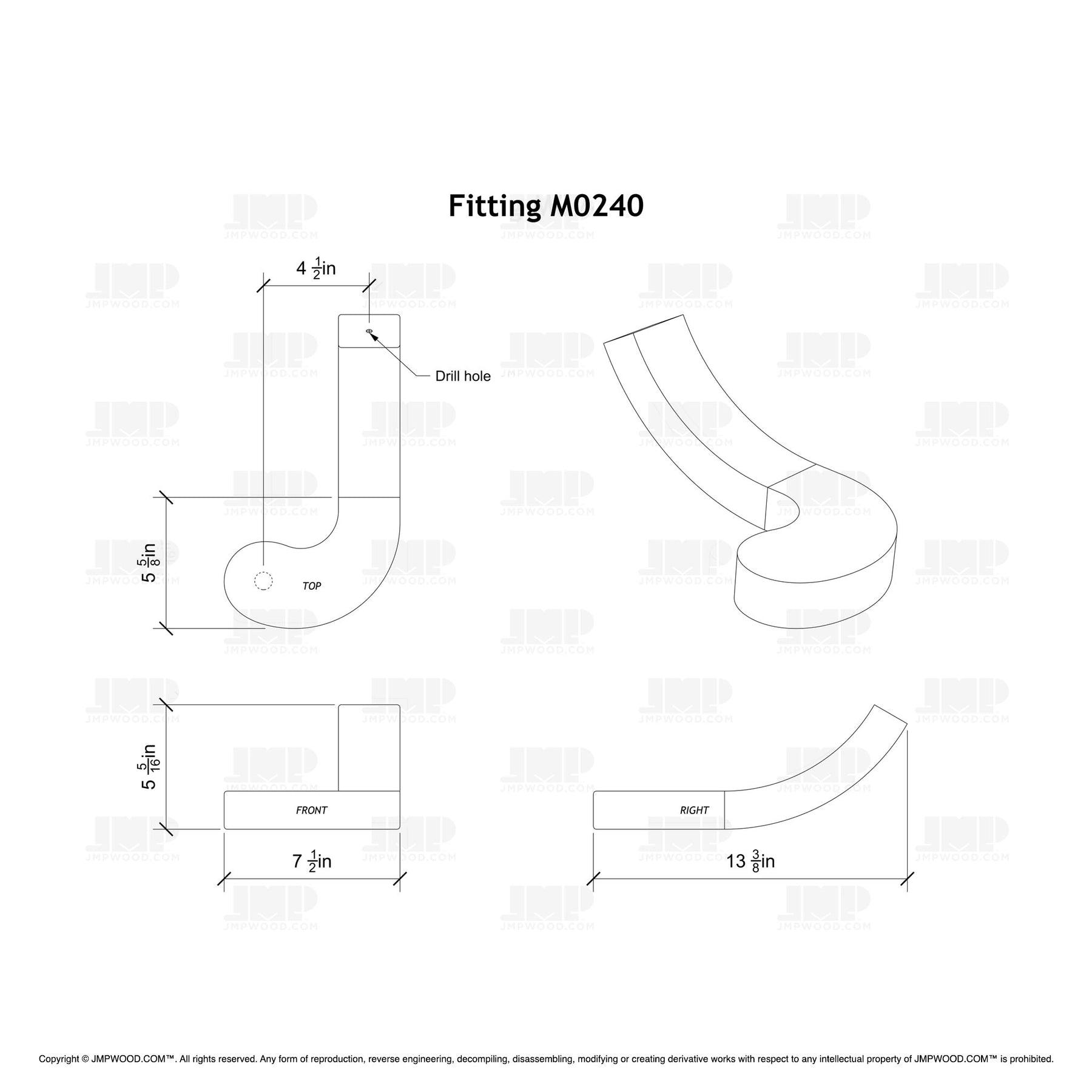 Fitting M0240 - Round Turnout Large (Left Hand)