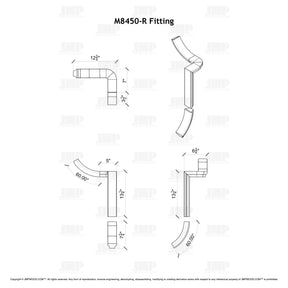 Fitting M8450-R (Rounded) - Level Quarter Turn Gooseneck Fitting (Left Hand)