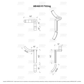Fitting M8460-R (Rounded) - Level Quarter Turn Gooseneck Fitting with Cap (Left Hand)