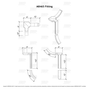 Fitting M8465 - Level Quarter Turn Gooseneck Fitting with Cap (Right Hand)