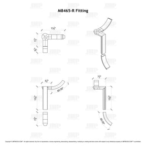 Fitting M8465-R (Rounded) - Level Quarter Turn Gooseneck Fitting with Cap (Right Hand)
