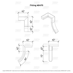 Fitting M8470 - Level Quarter Turn Gooseneck Fitting with No Cap (Left Hand)