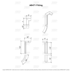 Fitting M8471 - Level Quarter Turn Gooseneck Fitting with No Cap - 2 Rise (Left Hand)