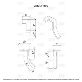 Fitting M8475 - Level Quarter Turn Gooseneck Fitting with No Cap (Right Hand)