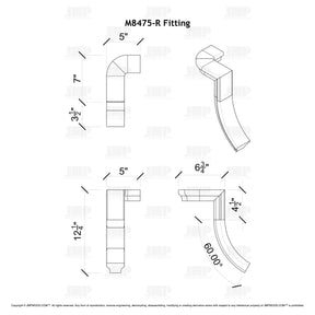 Fitting M8475-R (Rounded) - Level Quarter Turn Gooseneck Fitting with No Cap (Right Hand)
