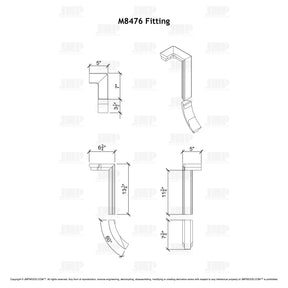 Fitting M8476 - Level Quarter Turn Gooseneck Fitting with No Cap - 2 Rise (Right Hand)