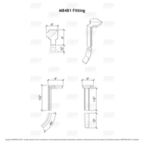 Fitting M8481 - Level Quarter Turn Gooseneck Fitting with Cap - 2 Rise (Left Hand)