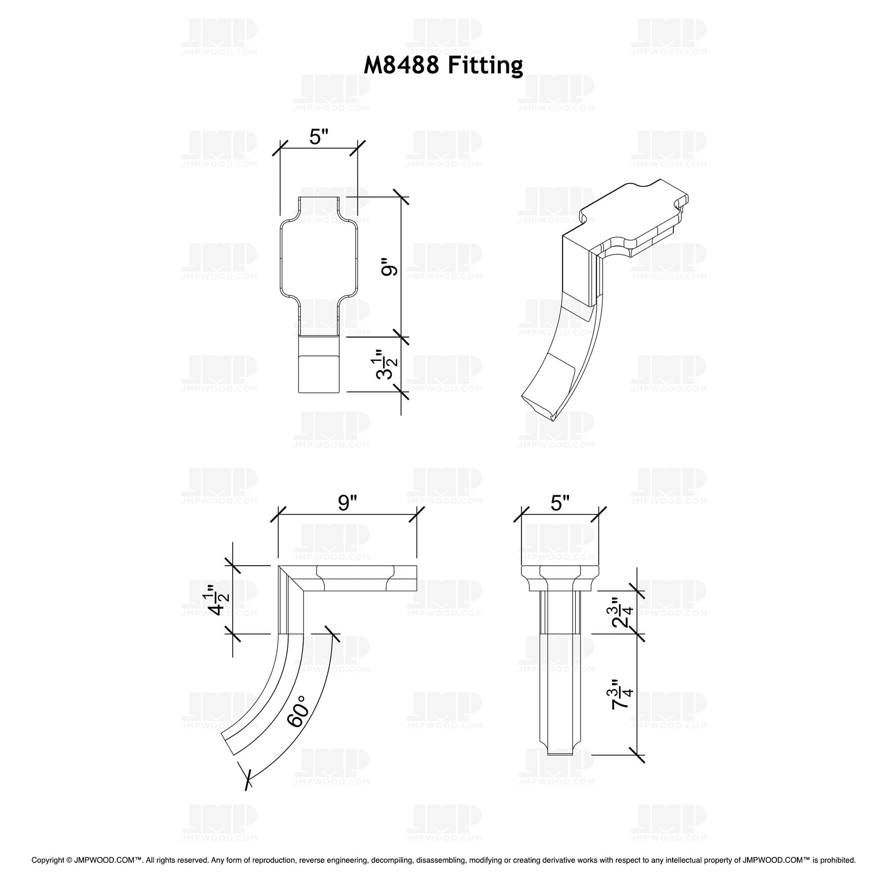Fitting M8488 - Straight Riser with Tandem Cap