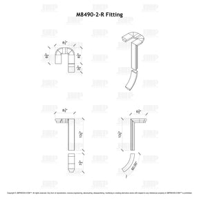 Fitting M8490-2-R (Rounded) - Landing Return Riser with No Cap 2-Rise (Left Hand)