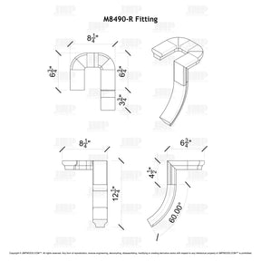 Fitting M8490-R (Rounded) - Landing Return Riser No Cap (Left Hand)