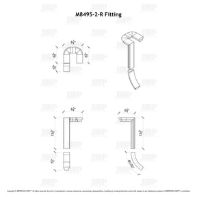 Fitting M8495-2-R (Rounded) - Landing Return Riser with No Cap 2-Rise (Right Hand)