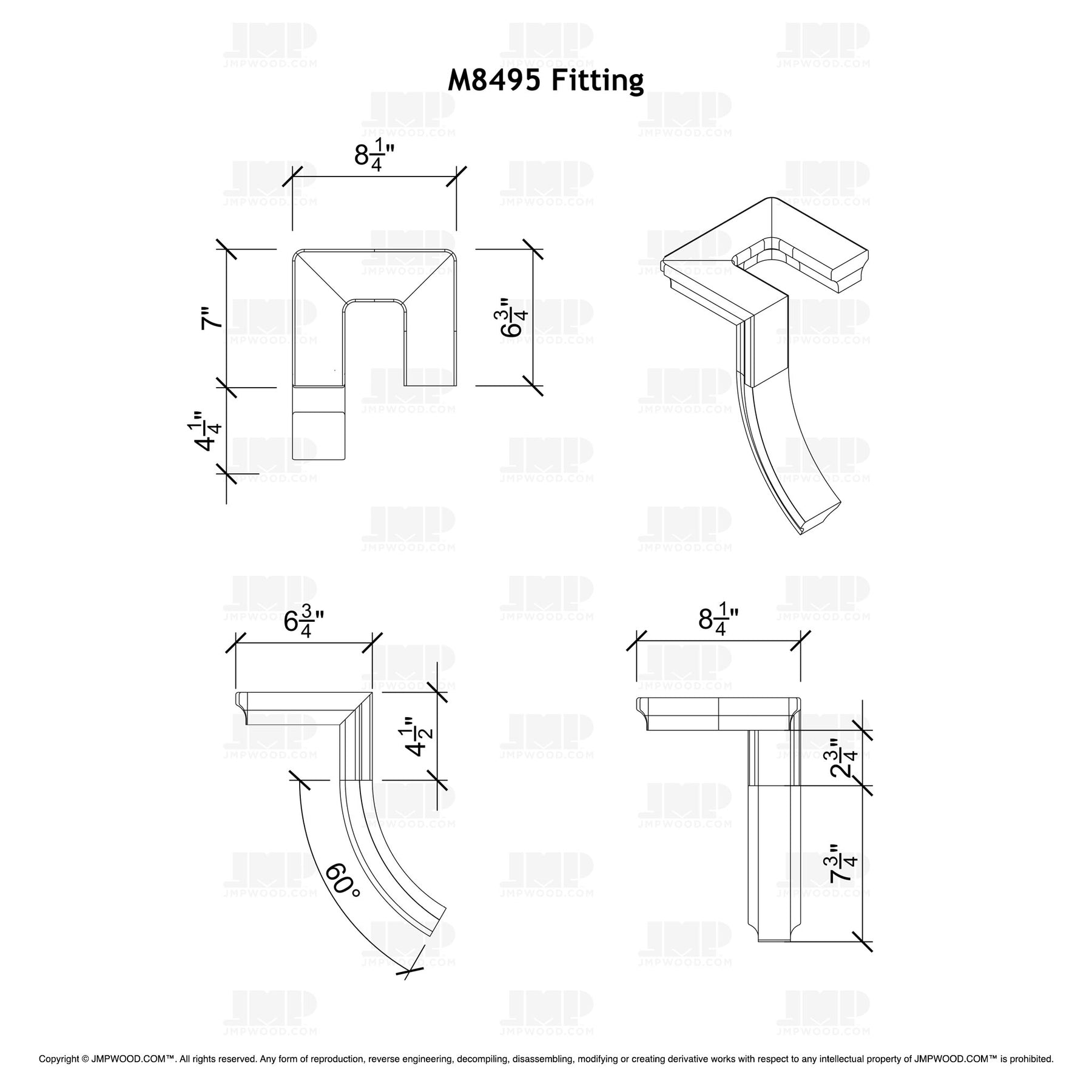 Fitting M8495 - Landing Return Riser No Cap (Right Hand)