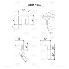 Fitting M8495 - Landing Return Riser No Cap (Right Hand)