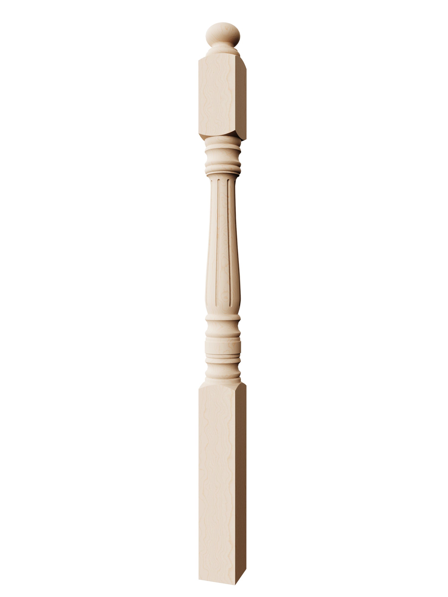 Williamsburg Post to Post Newel (Fluted)