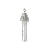 #option_MR0107 Miniature 22.5 Deg Chamfer w 3/16 Dia Ball Bearing x 1/2 Dia x 1/2 x 1/4 Inch Shank Router Bit