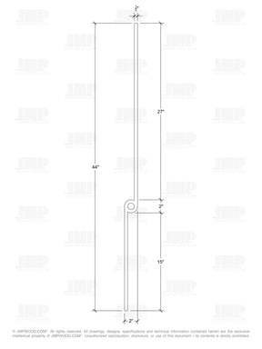 Noto Iron Baluster - 1/2" Square - Half Note
